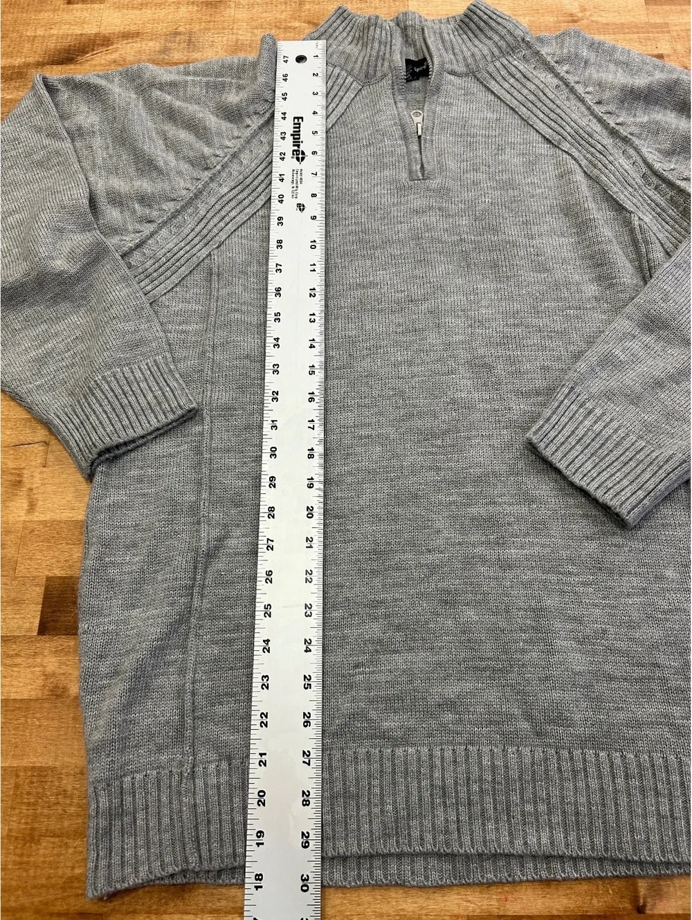 A. Adams & Spire XL Gray Wool Blend Half-Zip Sweater mens top